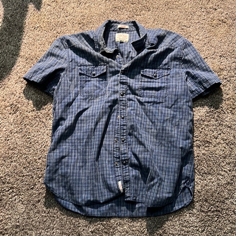 Lucky Brand Short Sleeve Blue Shirt